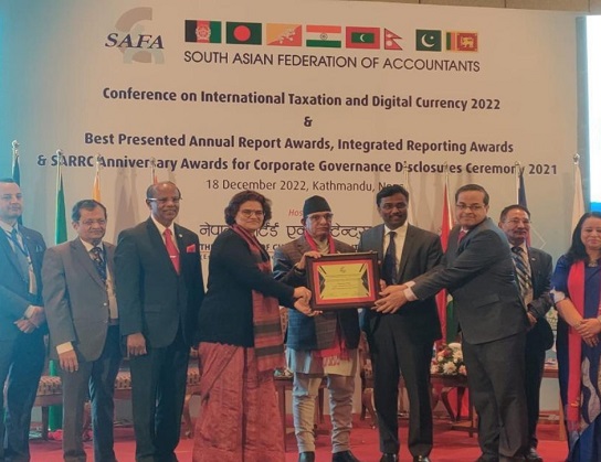  RailTel wins the South Asian Federation of Accountants (SAFA) award- certificate of merit for Integrated Reporting and Corporate Governance Disclosures 2021. 